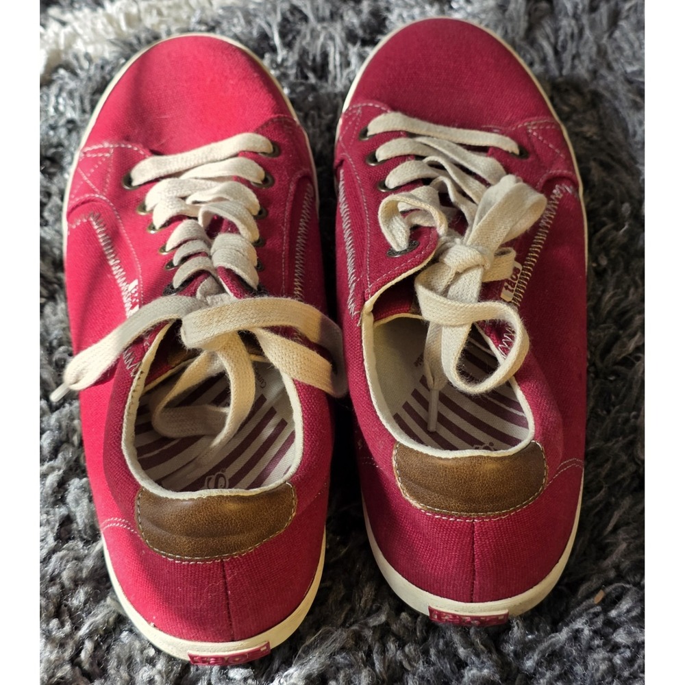 Women's Taos Star Washed Red Canvas Lace Up Sneakers 10 - Picture 7 of 9